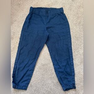 PureJill 100%linen jogger style pull on pants size S